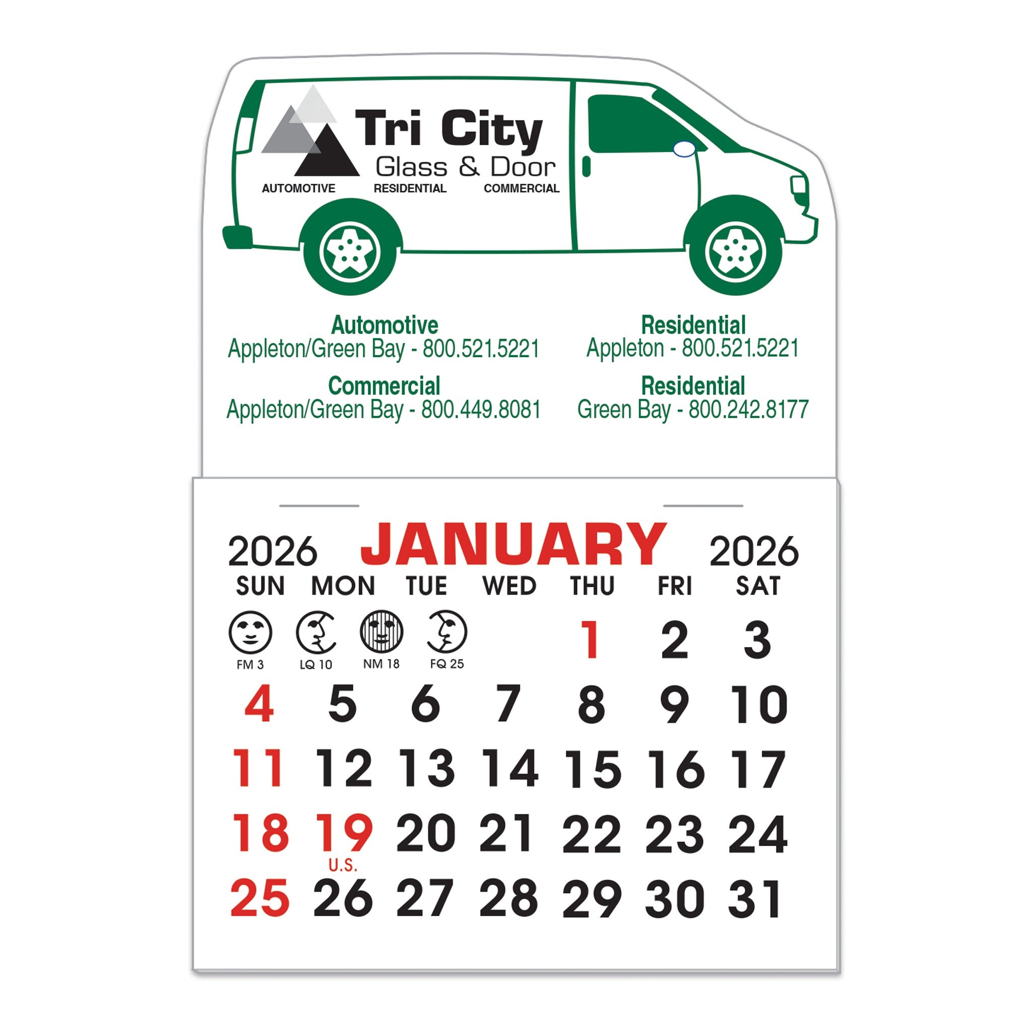 Stick-It! Magnet 3 x 4.25 Inch - Van  Imprinted with Logo (Q493432)