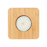 Bamboo Tea Light Candle Holder With Candle (Q494122)
