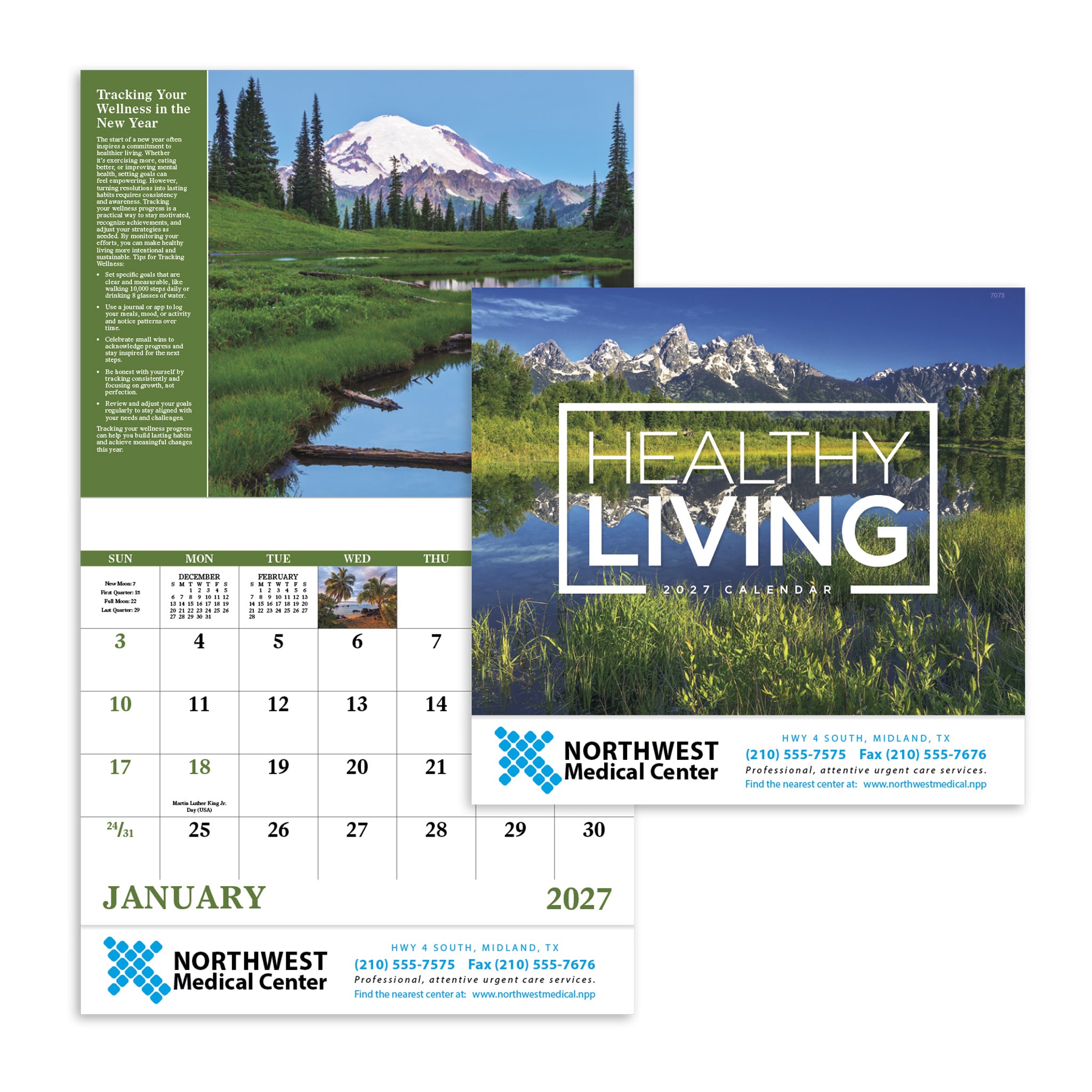 Healthy Living - Stapled Calendar  Imprinted with Logo (Q494722)