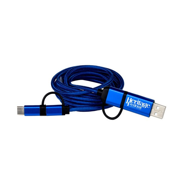 Oslo 5-in-1 Braided 6 Ft. Long Cell Phone Charging Cable  Imprinted with Logo (Q497022)