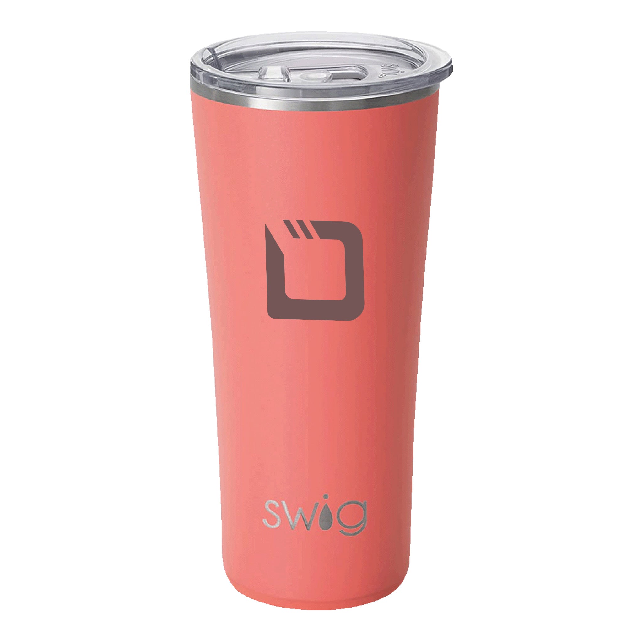 22 Oz. Swig Matte Tumbler - Coral  Imprinted with Logo (Q500522)