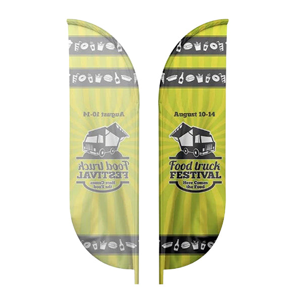 12 Ft. Single-Sided Blade Flag With Ground Spike  Imprinted with Logo (Q503922)