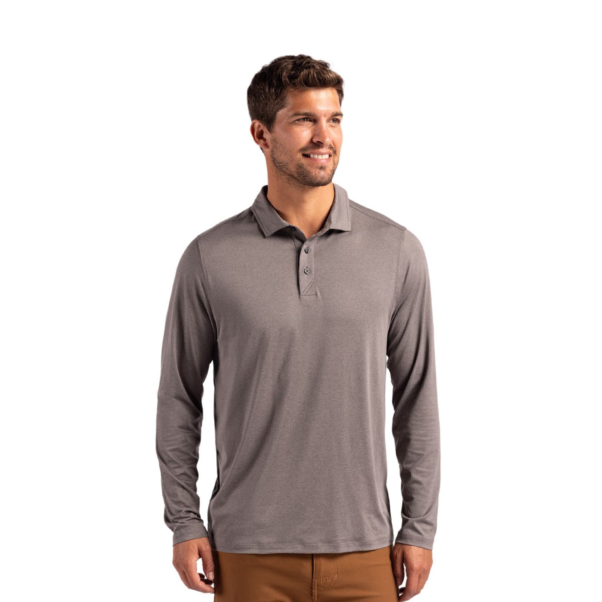 Cutter & Buck Coastline Epic Comfort Mens Long Sleeve Polo  Imprinted with Logo (Q504332)