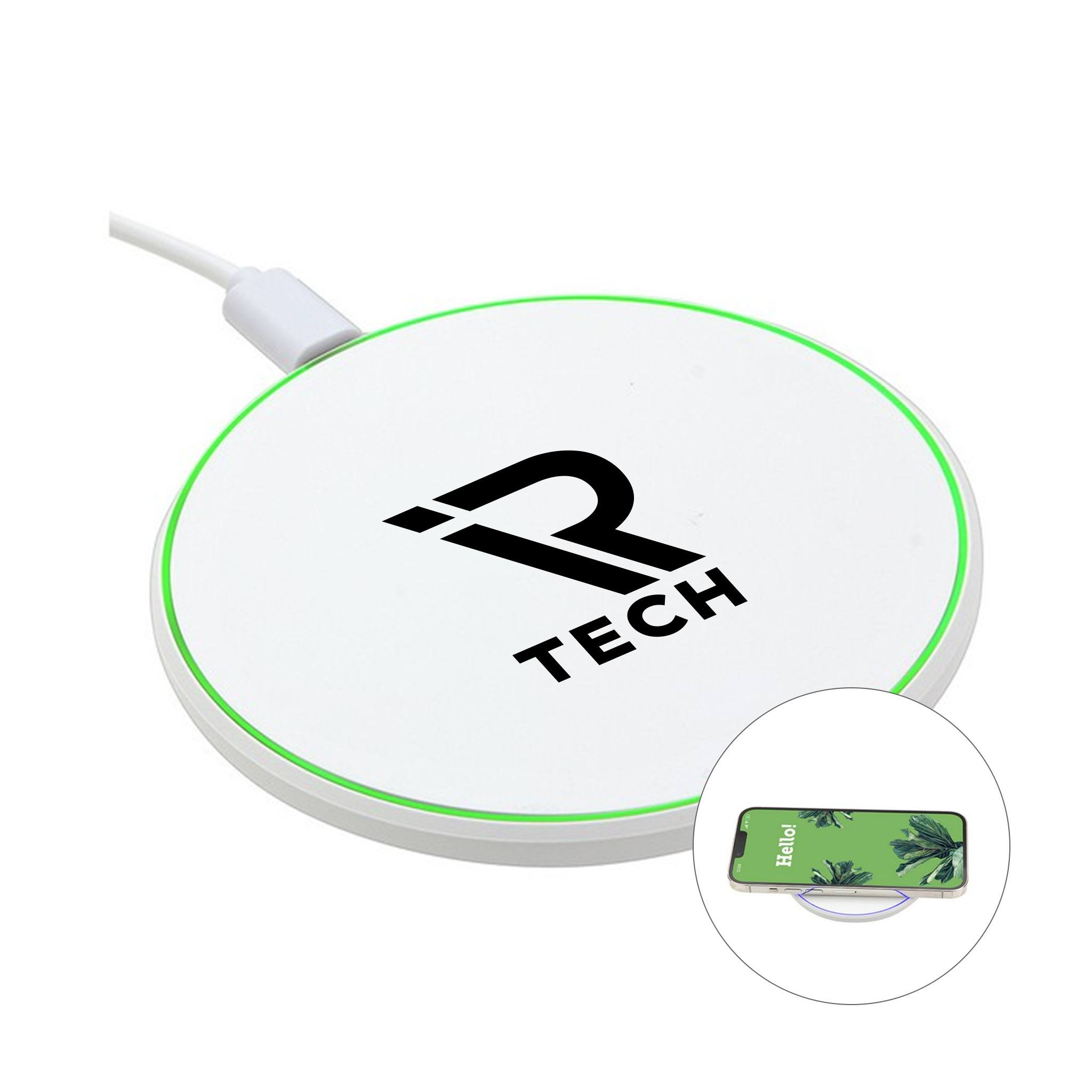 Power Ring 15W Wirelesss Charger With Ambient Light  Imprinted with Logo (Q506722)