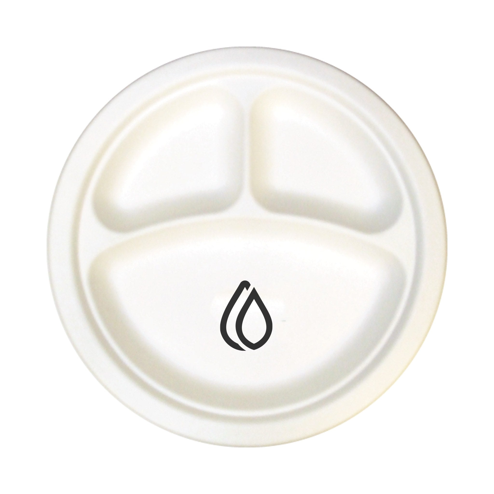 10 Inch 3-Compartment Compostable Plate  Imprinted with Logo (Q507332)