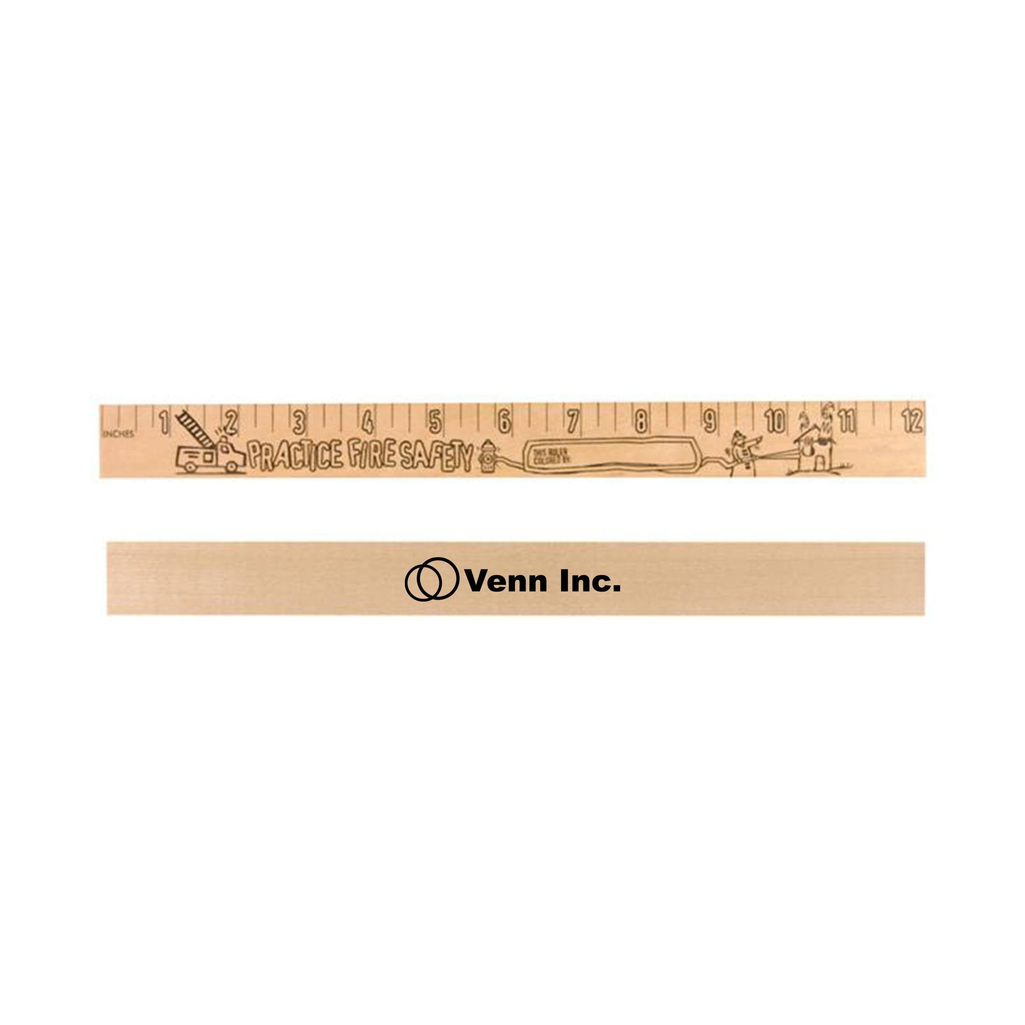 Kids at School "U" Color Rulers with Natural Wood Finish (Q508411)
