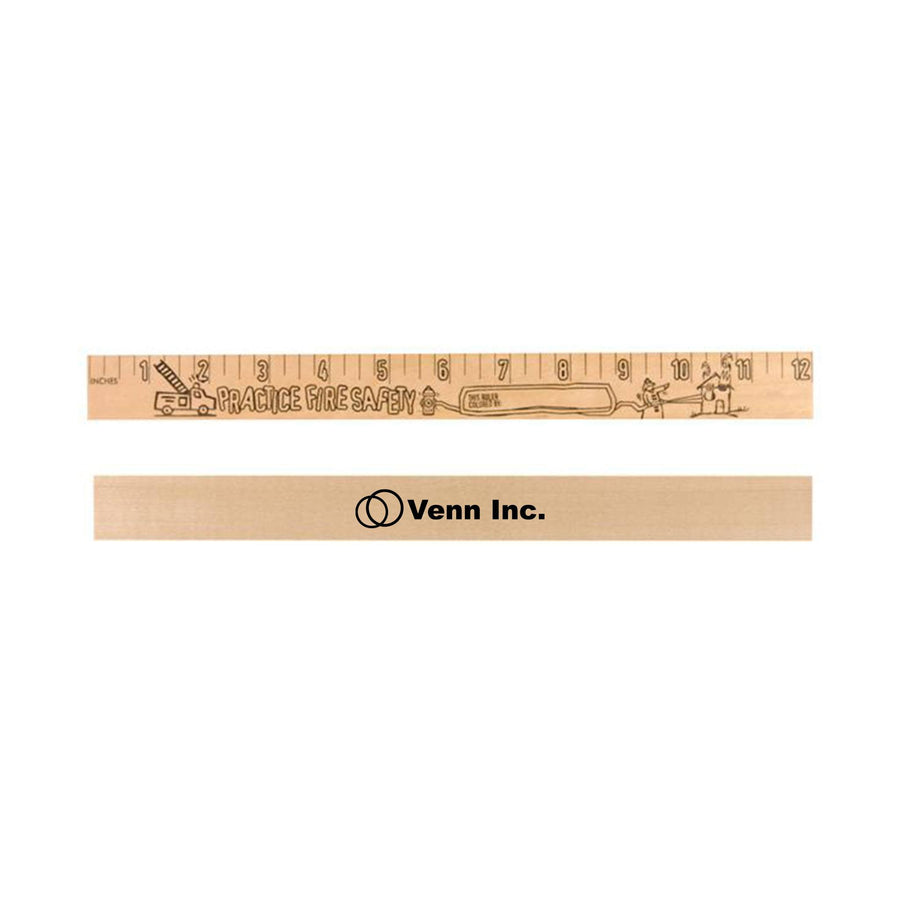 Kids at School "U" Color Rulers with Natural Wood Finish (Q508411)