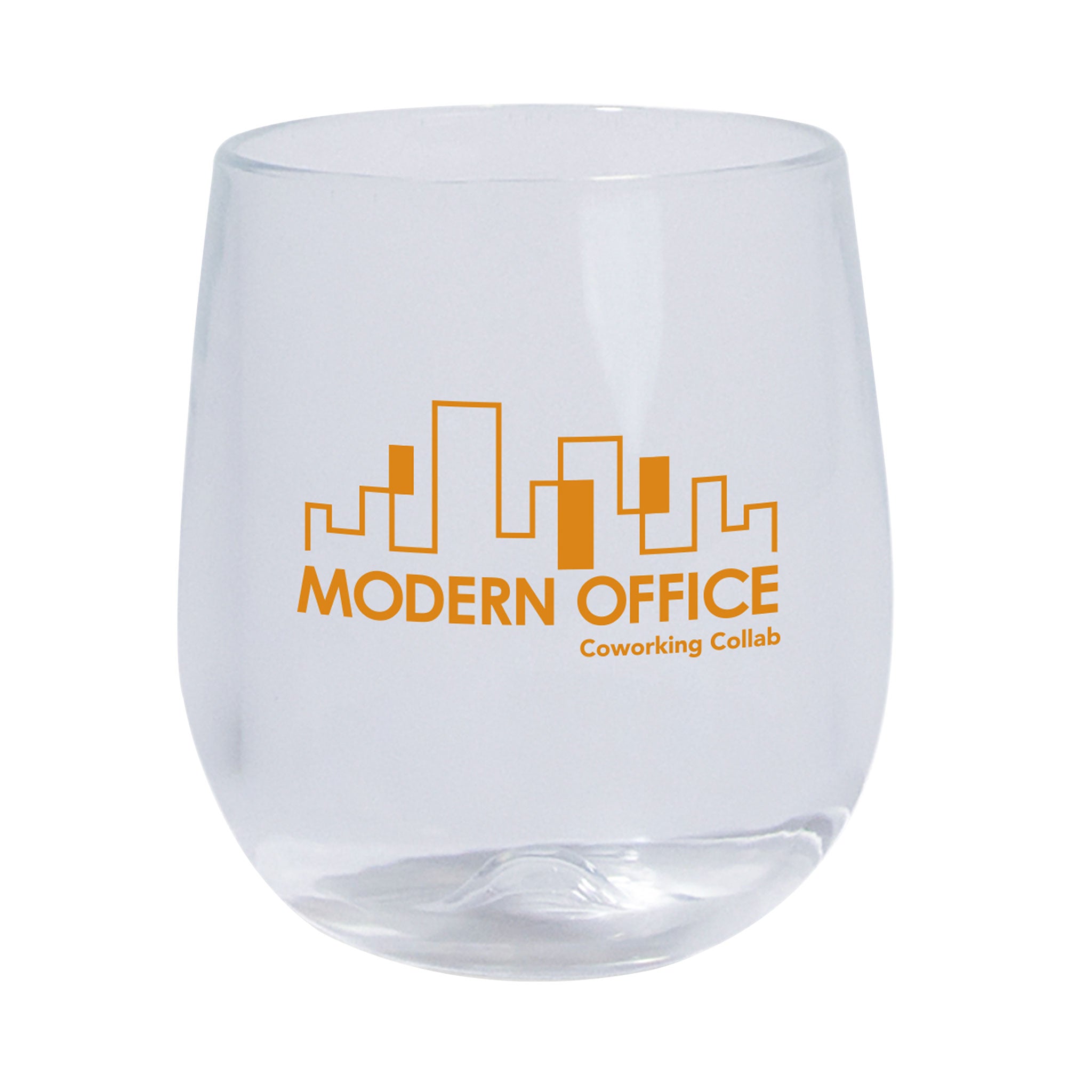 Silipint® Clear Stemless Wine Glass - 12 Oz.  Imprinted with Logo (Q509222)