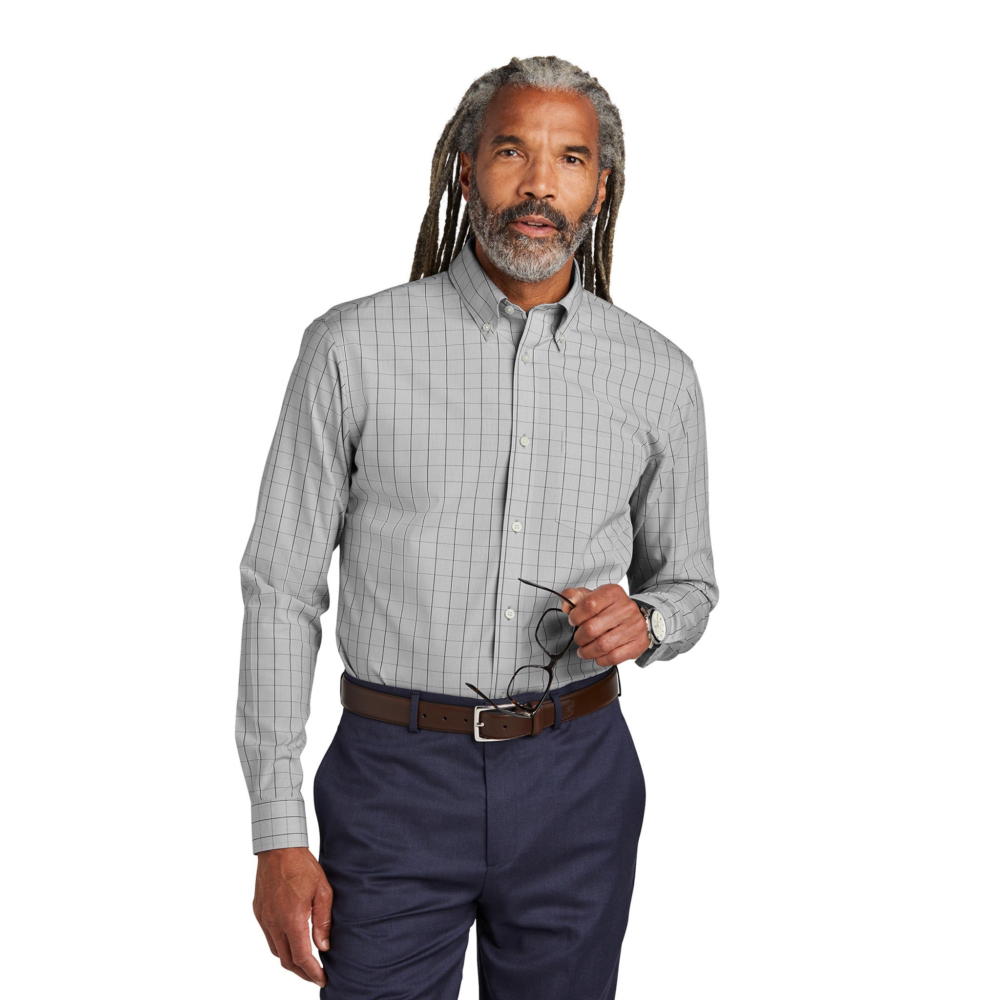 custom wrinkle free dress shirts Untuckit Mens Petrus Wrinkle Free Short Sleeve Shirt | Size:M | Navy