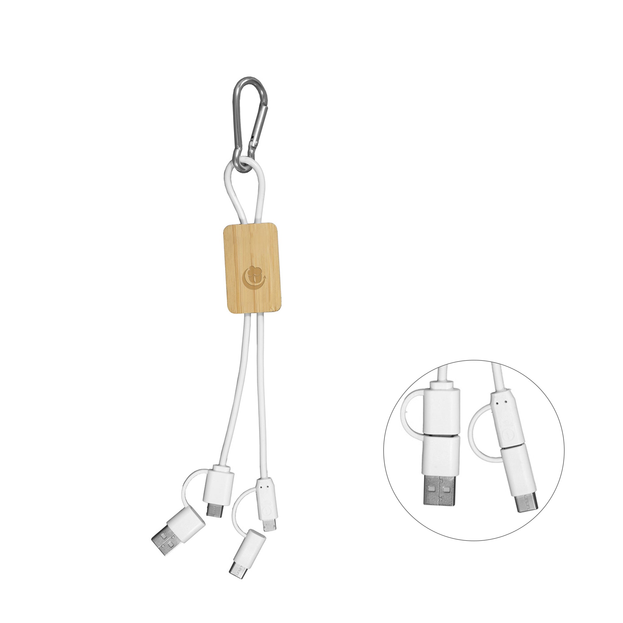 "LISBON" 5-In-1 Bamboo Charging Cable With Type C I/O (Q513022)