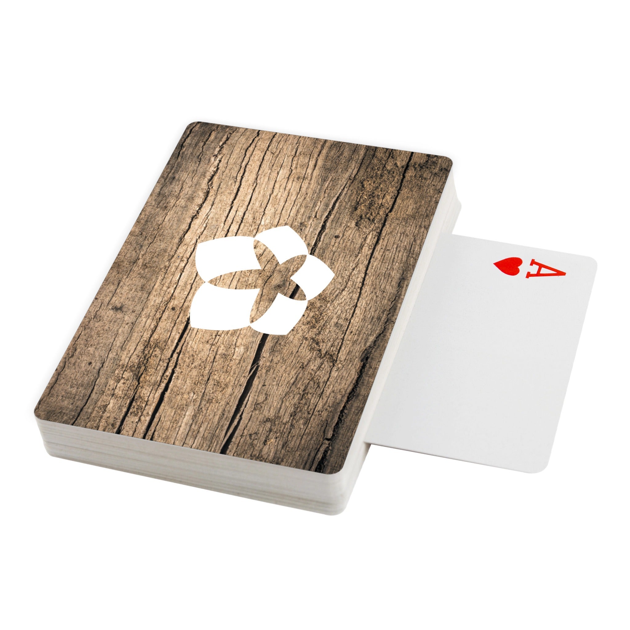 Theme Backs Playing Cards - Wood  Imprinted with Logo (Q518911)