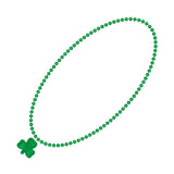 Small Shamrock Medallion on Green Bead Necklace  Imprinted with Logo (Q520332)