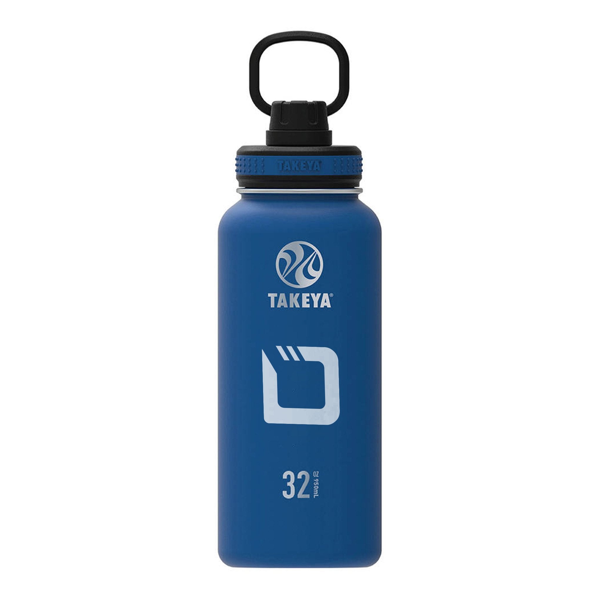 32 Oz. Takeya Water Bottle - Navy  Imprinted with Logo (Q521622)