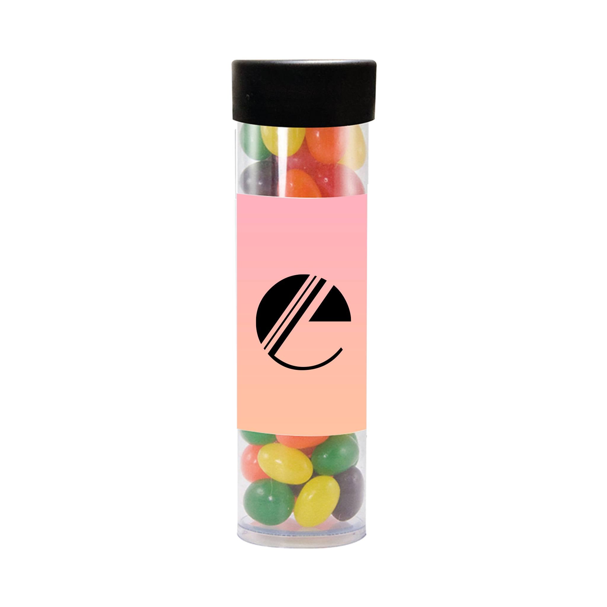 Gourmet Plastic Tube Jelly Beans (Large)  Imprinted with Logo (Q523222)