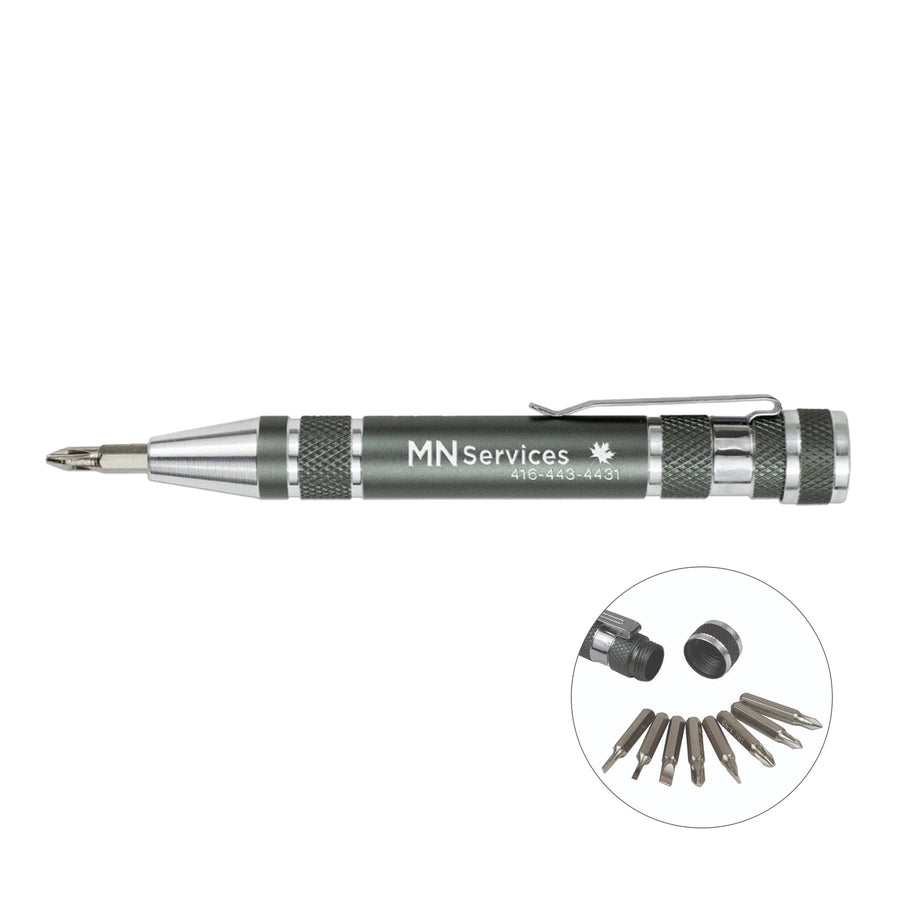 8 Bit Metal Screwdriver Tool Kit with Metal Clip (Q524711)