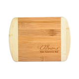 8 x 5.75 Inch Two-Tone Bar Bamboo Cutting Board (Q525022)