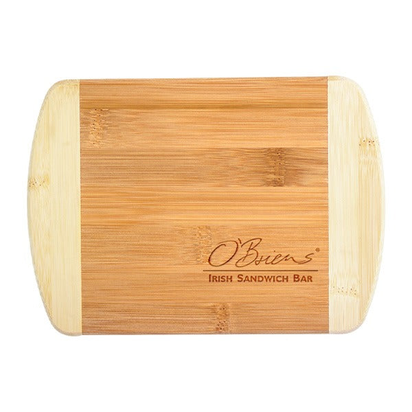 8 x 5.75 Inch Two-Tone Bar Bamboo Cutting Board  Imprinted with Logo (Q525022)