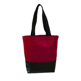 Heavy Velvet Tote With Leatherette Base (Q526422)