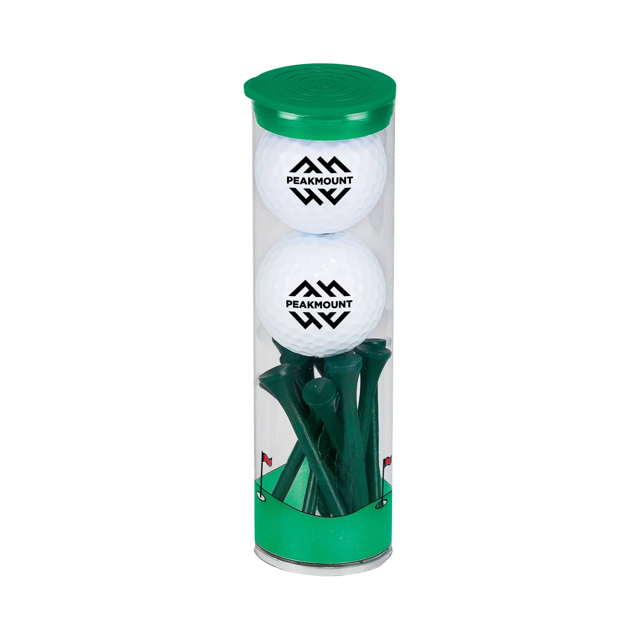 2 Ball Tall Tube With Wilson Chaos Golf Balls  Imprinted with Logo (Q528222)