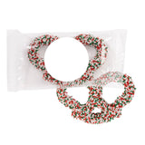 Milk Chocolate 3 Ring Pretzels - Red  White & Green (Q528532)