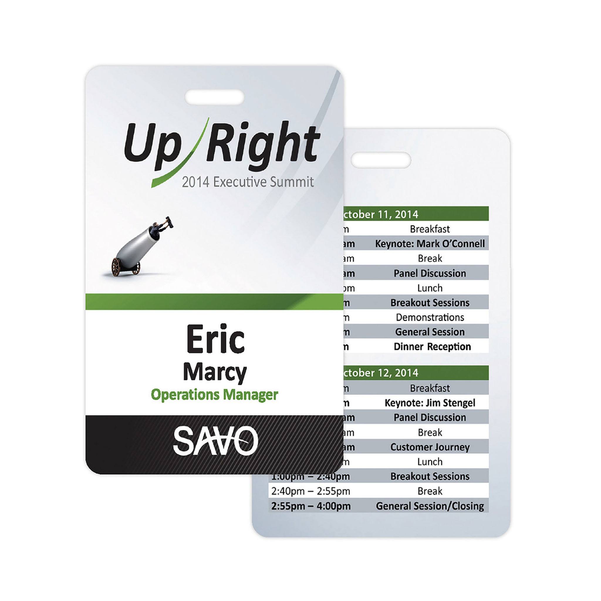 Memphis Event Name Badge: 2.13 x 3.38 In. Vertical (Q530022)