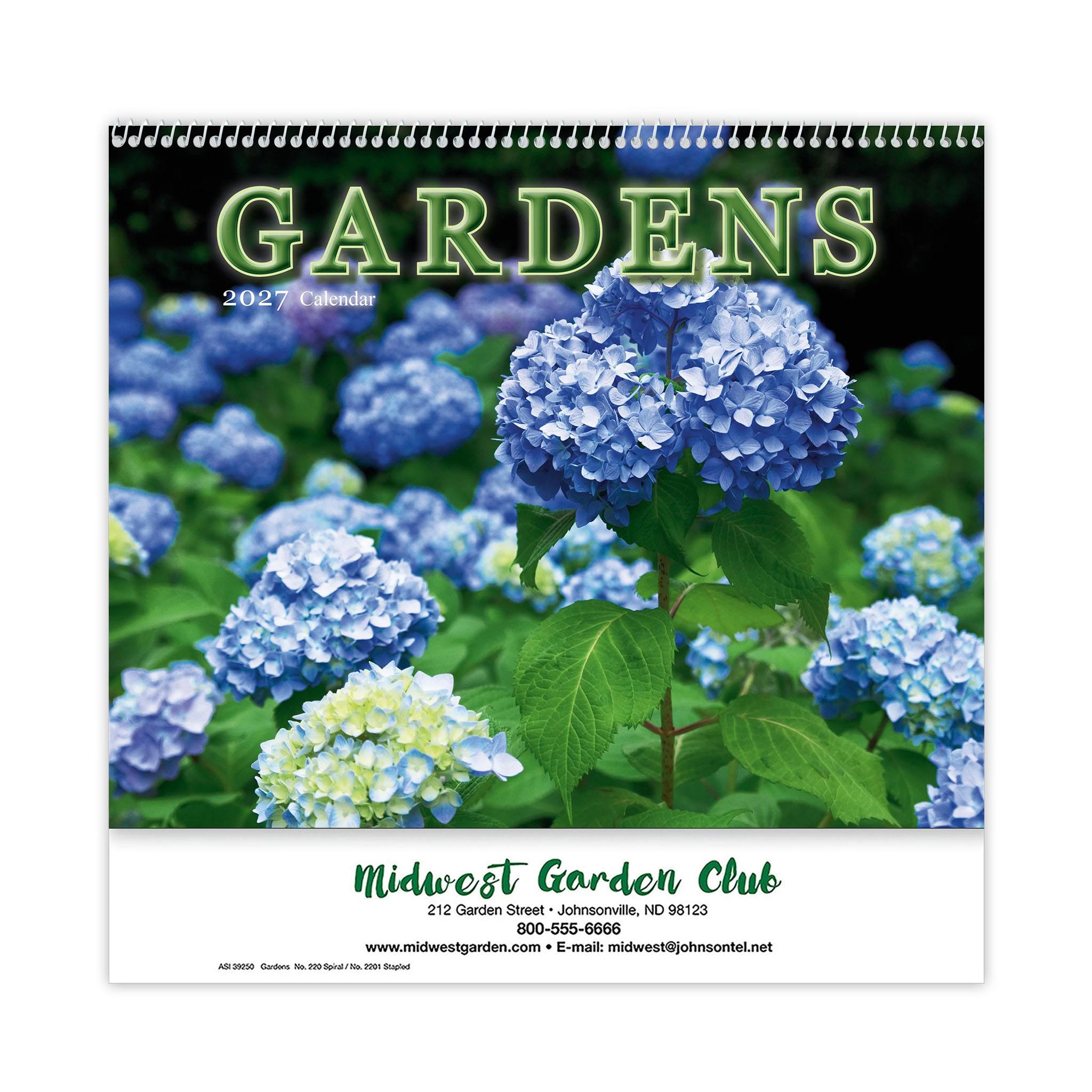 Gardens Wall Calendars - Spiral  Imprinted with Logo (Q532011)