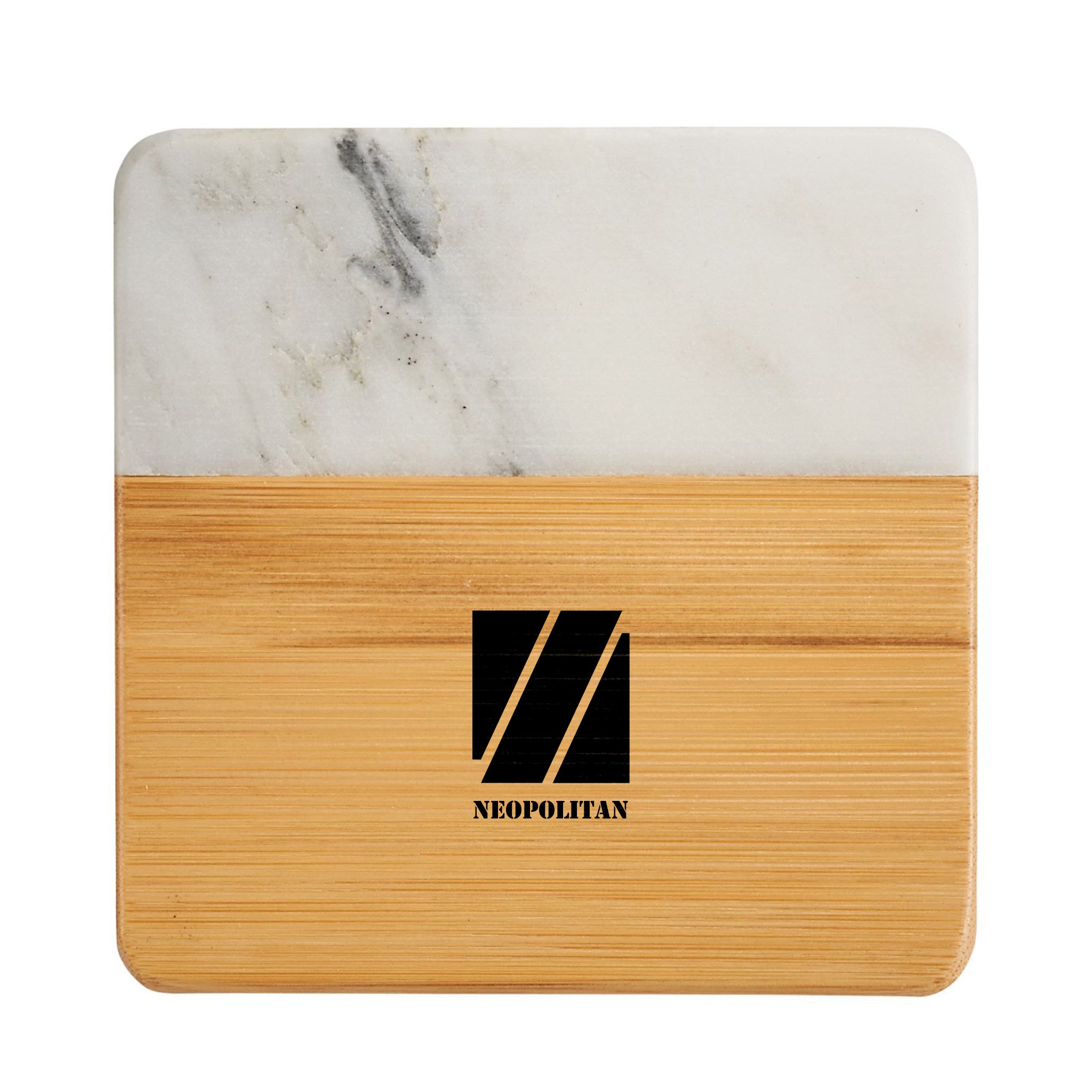 Marble and Bamboo Coaster Set  Imprinted with Logo (Q533322)