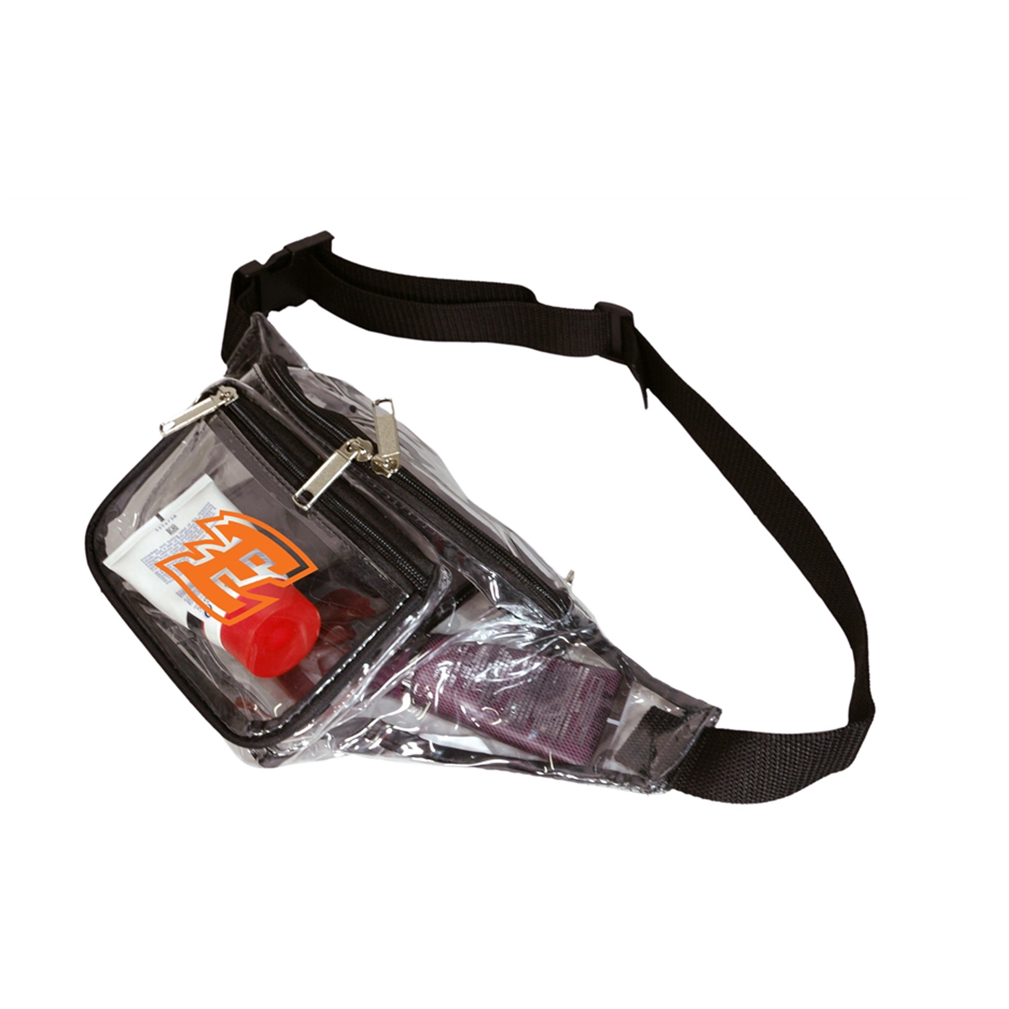 Clear 3-Zipper Fanny Pack  Imprinted with Logo (Q536422)