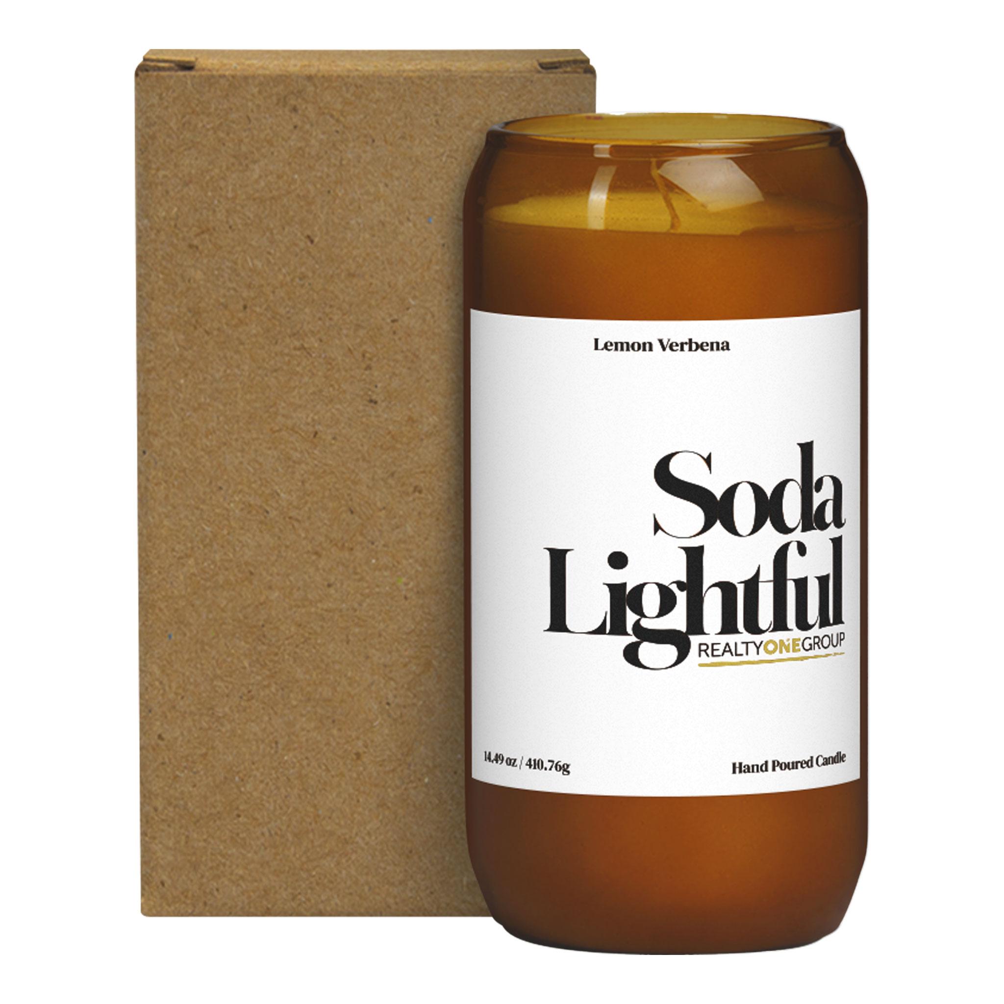 16 Oz. Flicker Soda Shape Candle  Imprinted with Logo (Q536532)