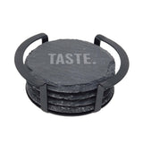 4 Pc. Round Slate Coaster Set (Q539422)