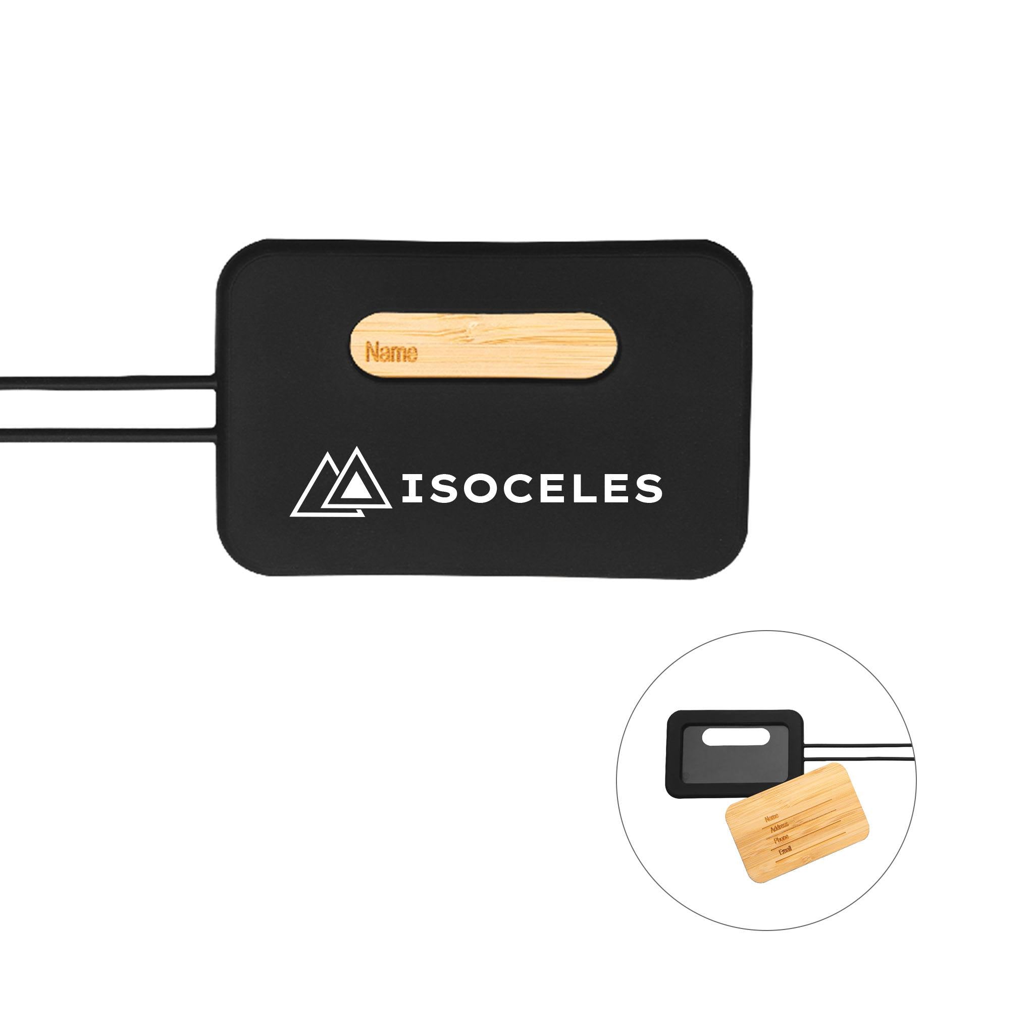 First Class Bamboo & Silicone Luggage Tag (Q541022)