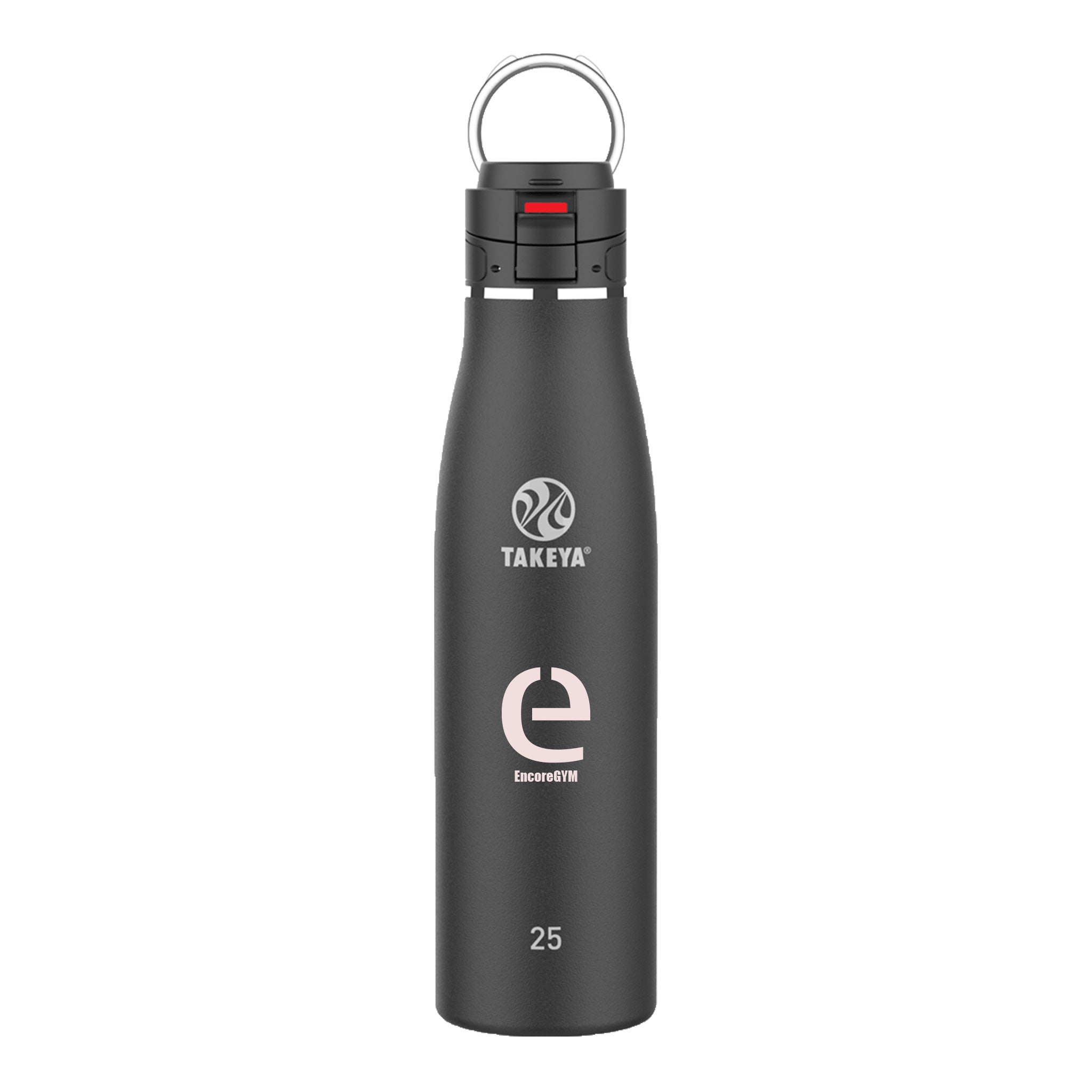 25 Oz. Takeya Traveler Bottle - Onyx  Imprinted with Logo (Q541622)