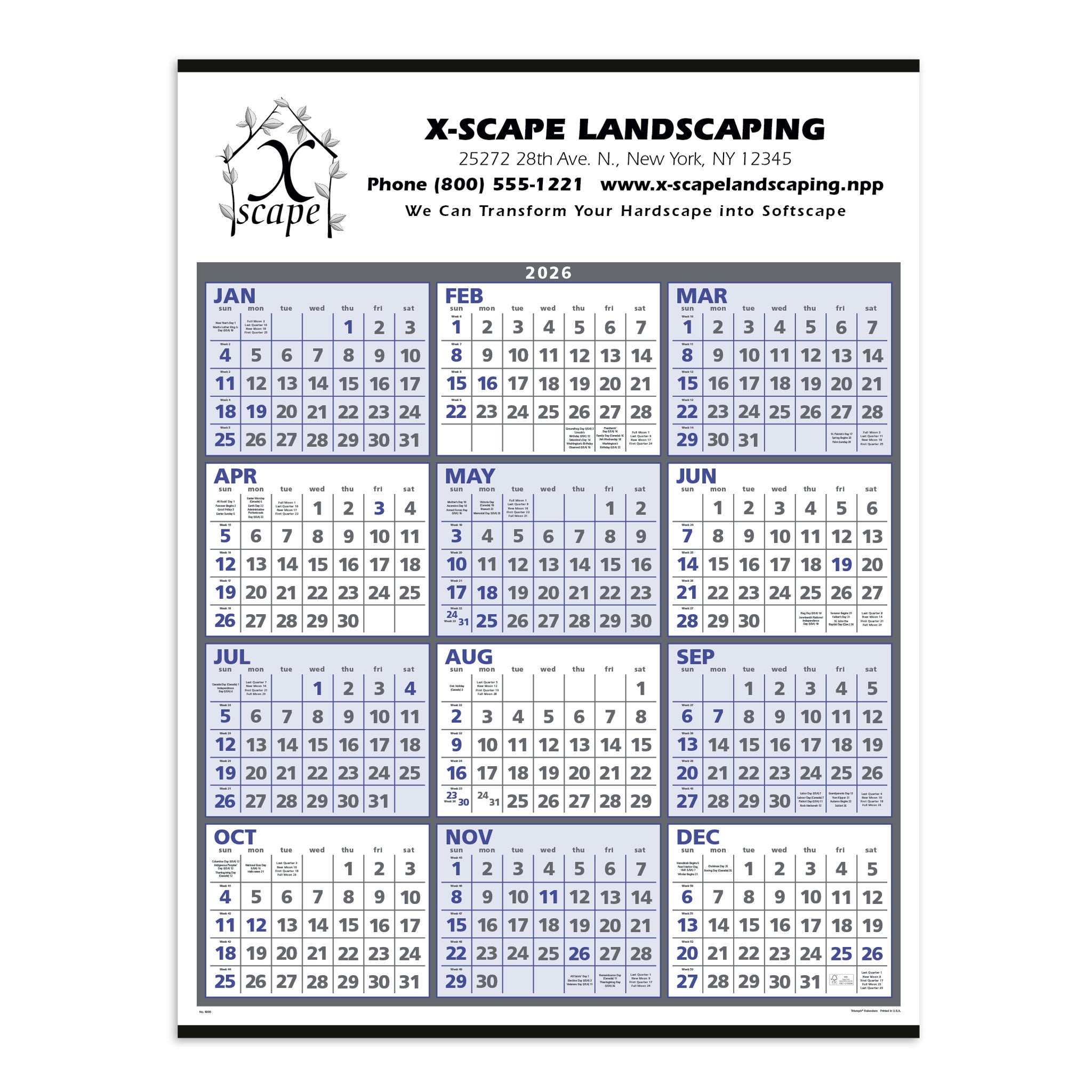 Span-A-Year Calendar  Imprinted with Logo (Q544722)