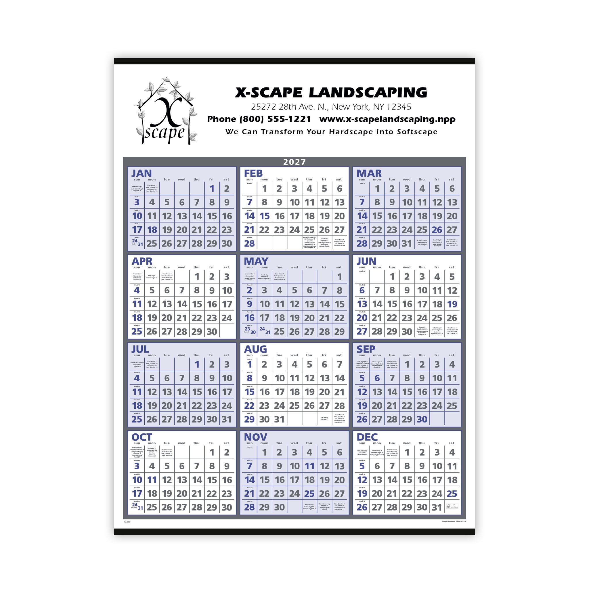 Span-A-Year Calendar  Imprinted with Logo (Q544722)