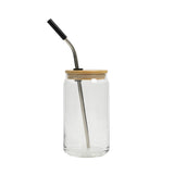 16 Oz. Full Color Can Glass With Bamboo Lid (Q546122)