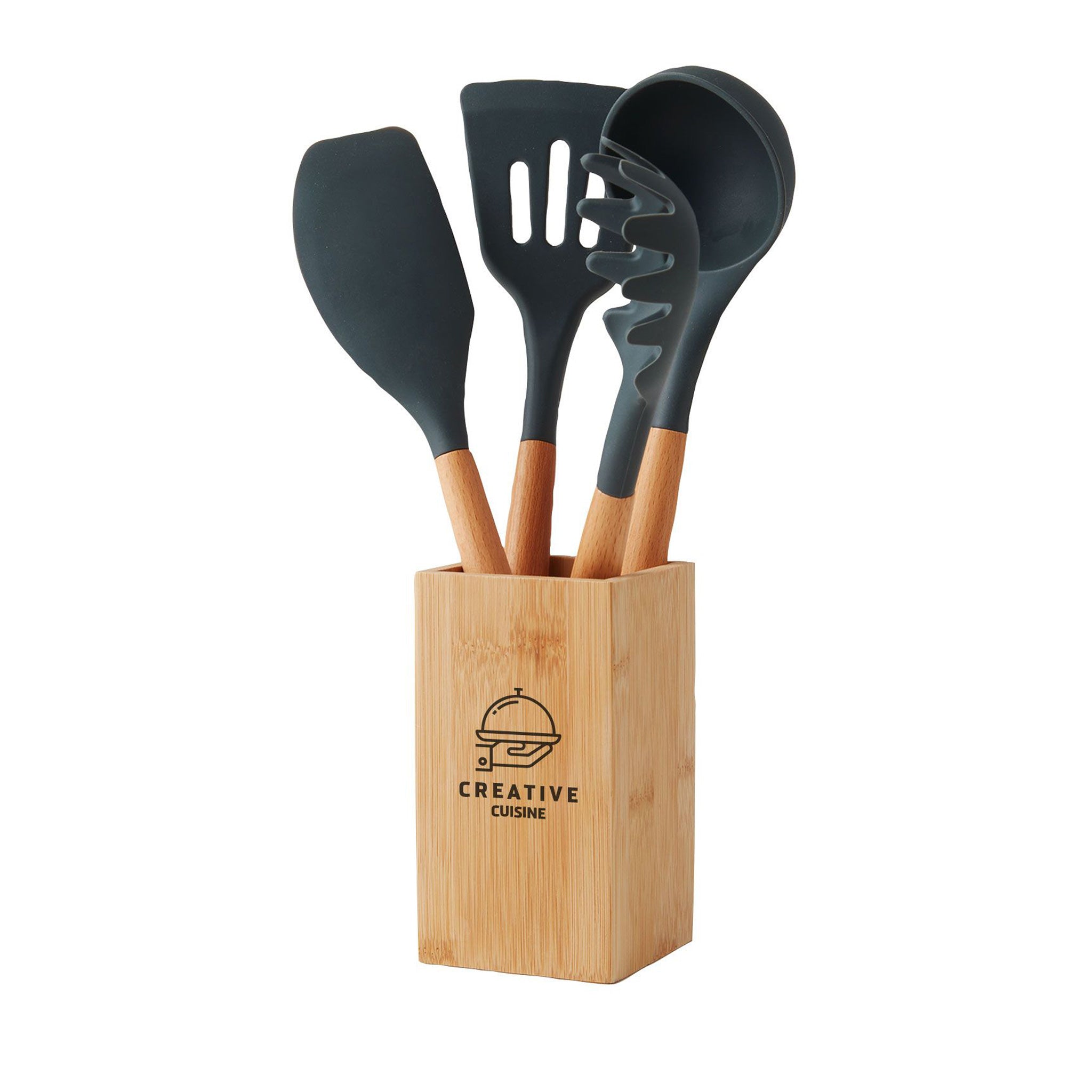 5-Piece Bamboo & Silicone Utensil Set (Q547322)