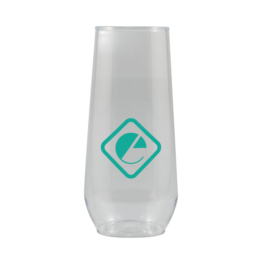 10 Oz. Clear Plastic Stemless Flute (Q552211)