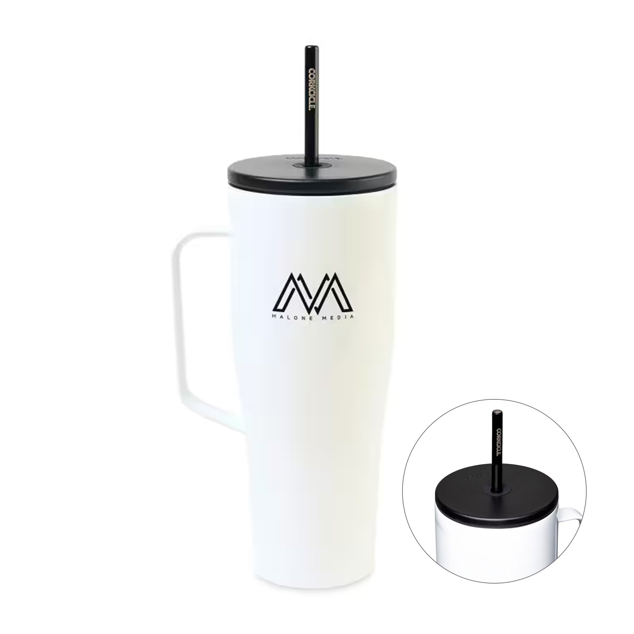 CORKCICLE® 30 Oz. XL Cold Cup - White  Imprinted with Logo (Q552922)