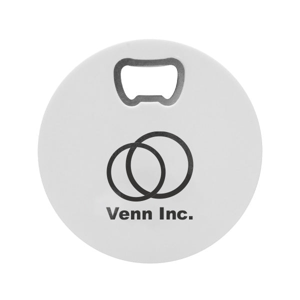 Round Bottle Opener Coaster  Imprinted with Logo (Q555922)