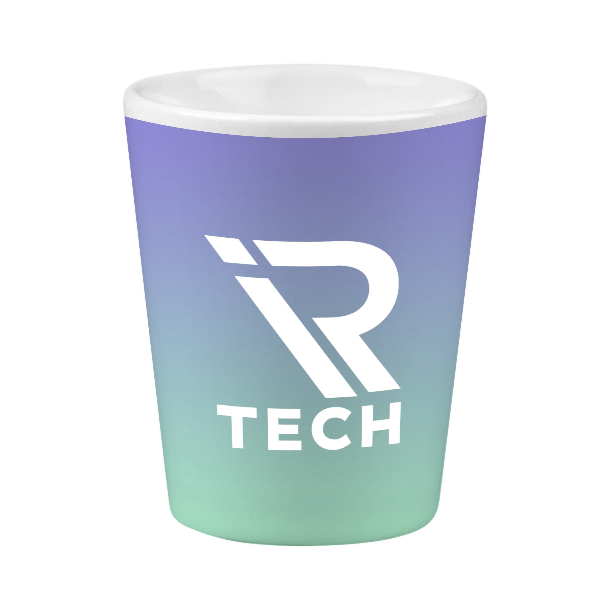 2 Oz. White Matte Ceramic Shot Glass  Imprinted with Logo (Q556222)