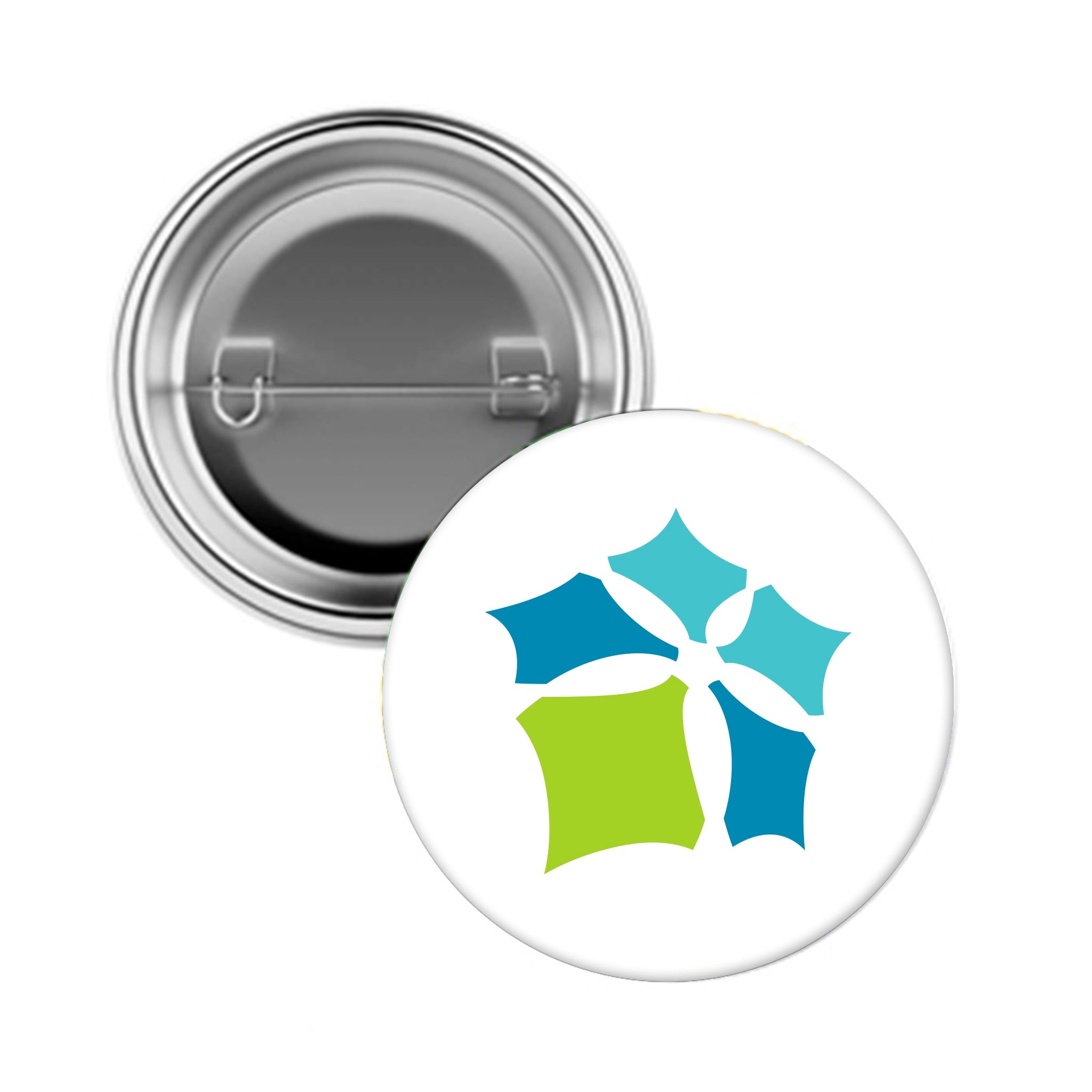 1.5 Inch Full Color Pin Back Button  Imprinted with Logo (Q560122)