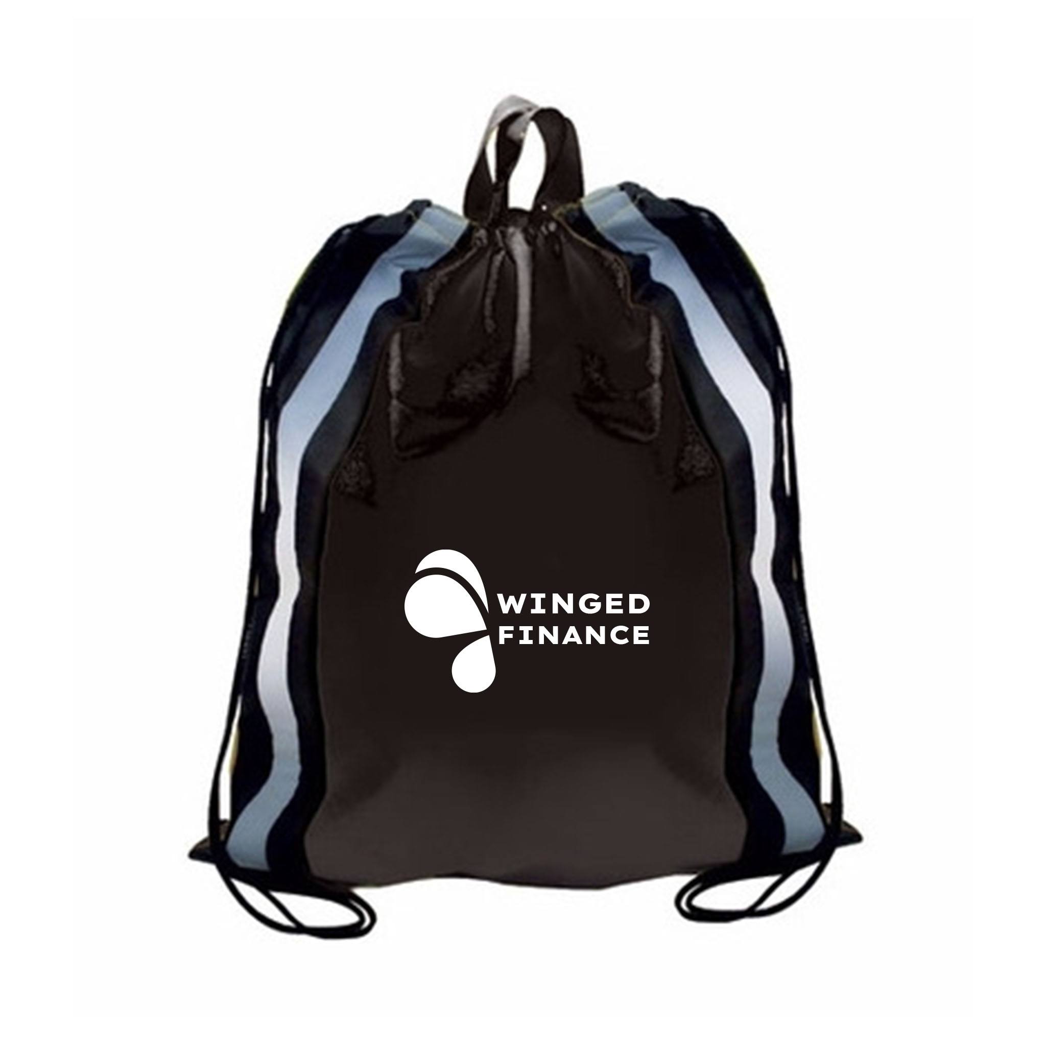 Non-Woven Reflective Drawstring  Backpack  Imprinted with Logo (Q565365)