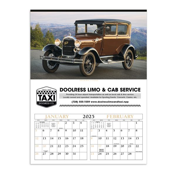 Antique Cars Calendar - 17 x 23 Inch  Imprinted with Logo (Q565722)