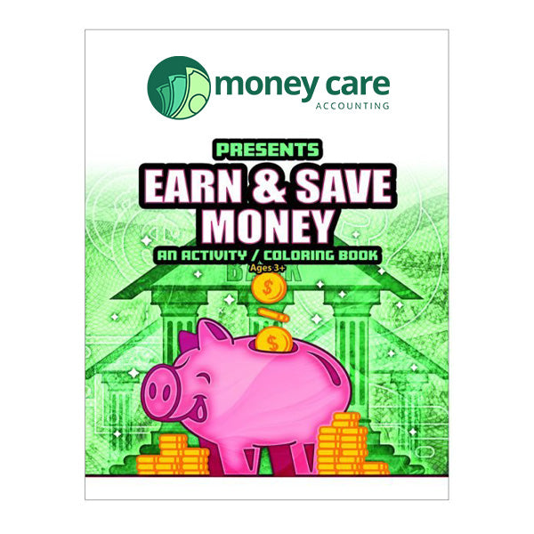Earn and Save Large Coloring Book  Imprinted with Logo (Q566022)