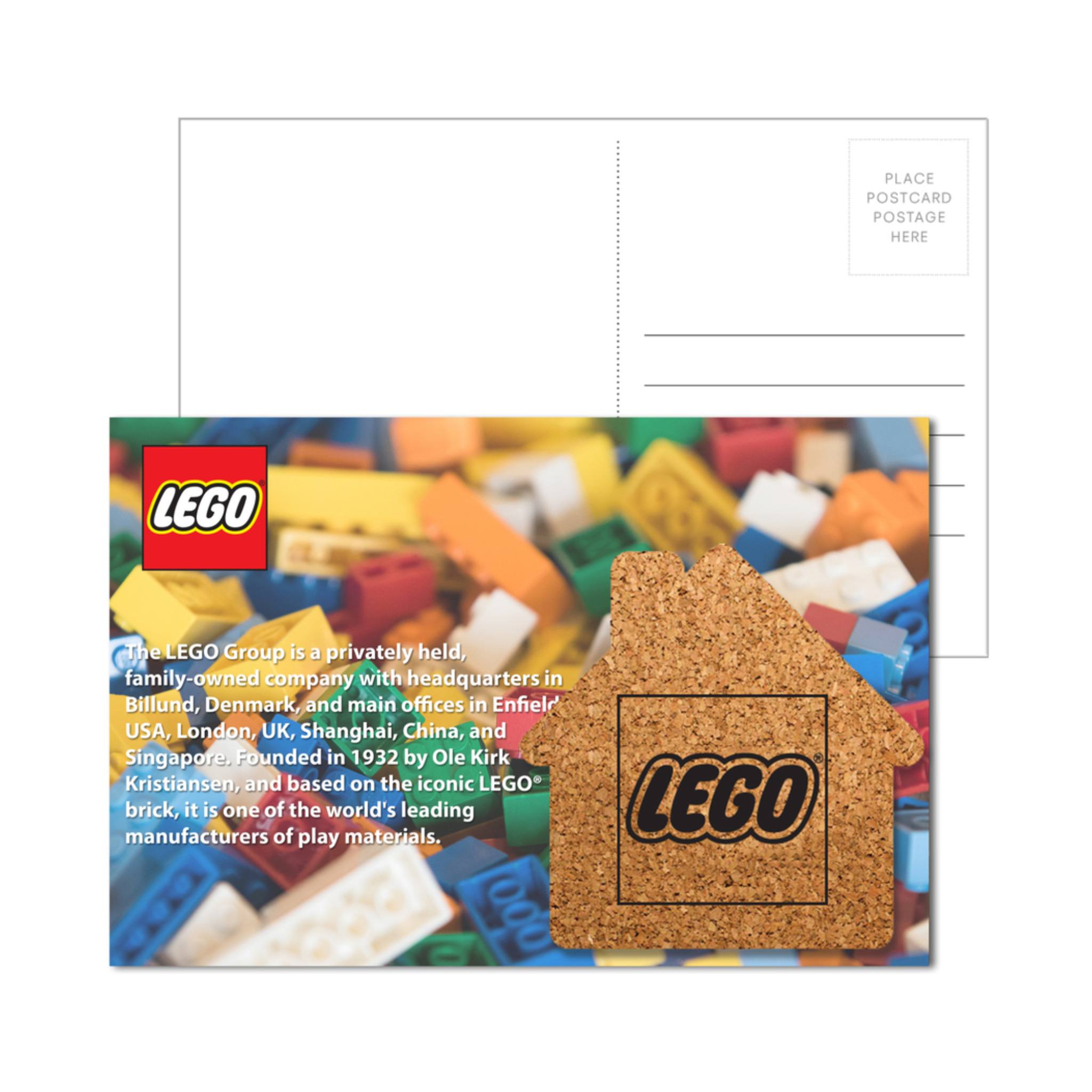 Post Card with House Shaped Cork Coaster 6" x 4" (Q573111)
