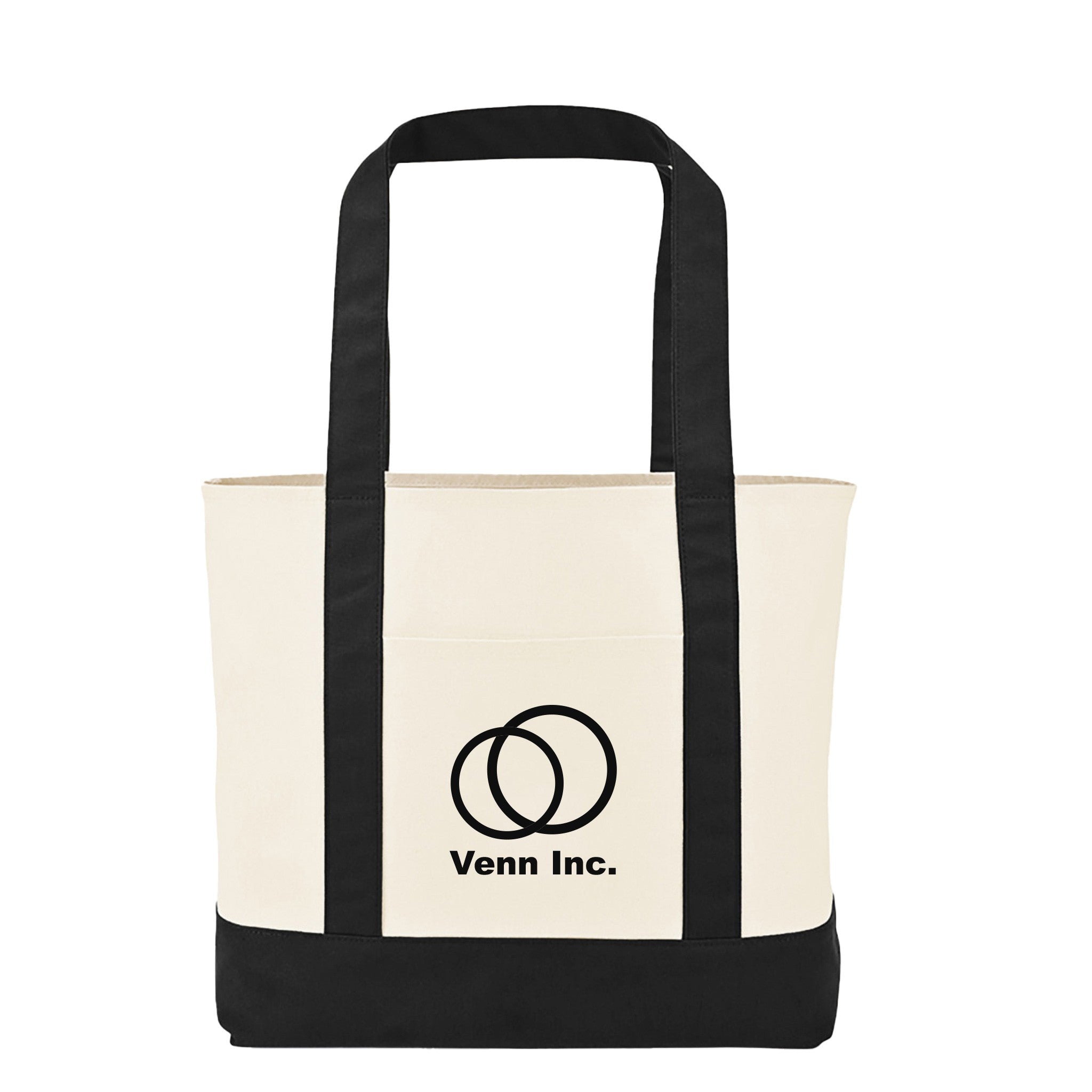 Large Canvas Tote - Black  Imprinted with Logo (Q576532)