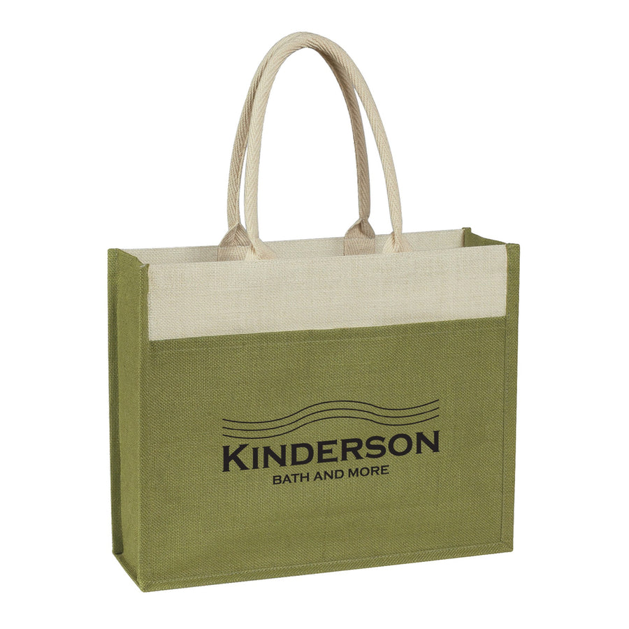Jute Tote Bag With Front Pocket (Q576922)