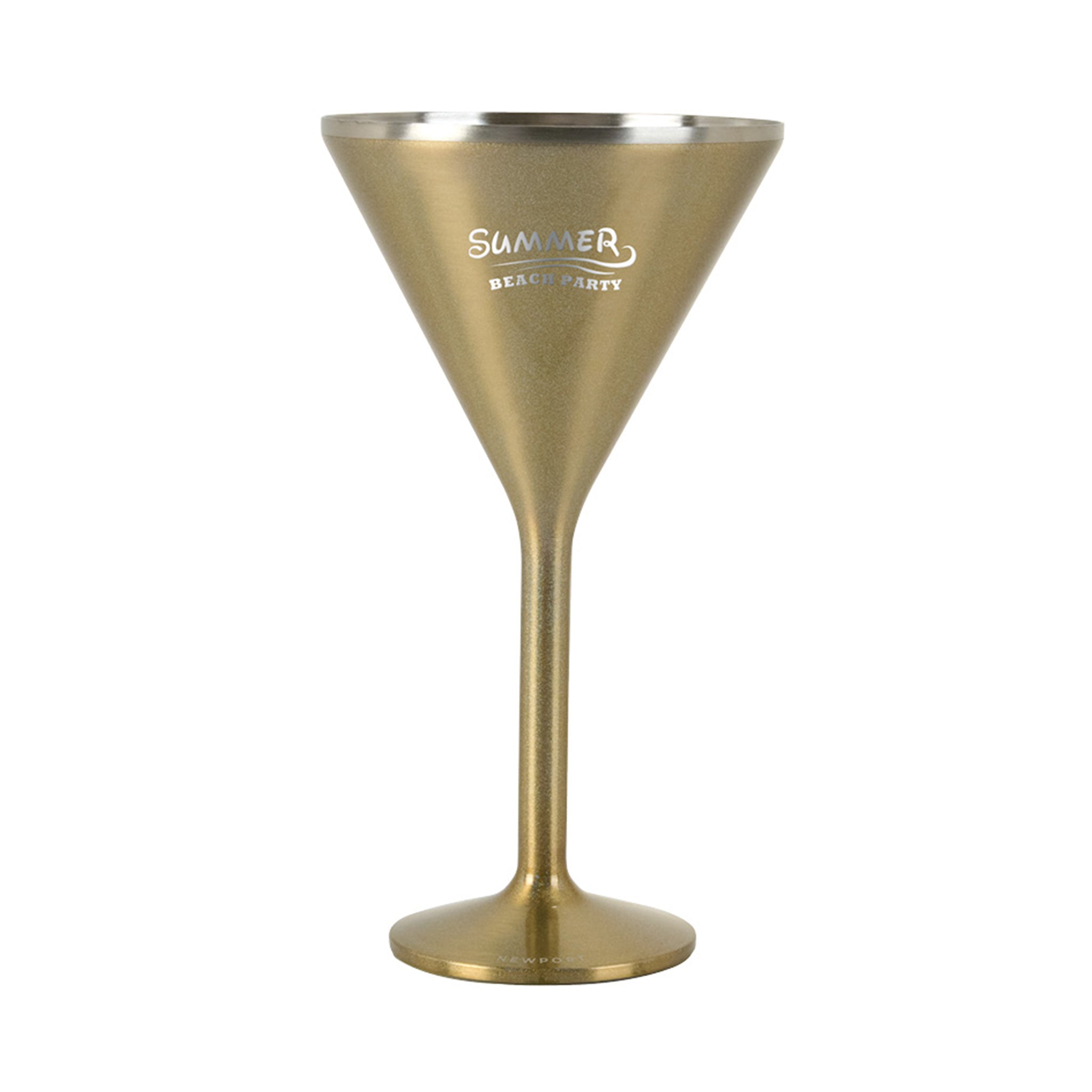 Snowfox® 8 Oz. Double Wall Steel Stemmed Martini Glass (Q577432)