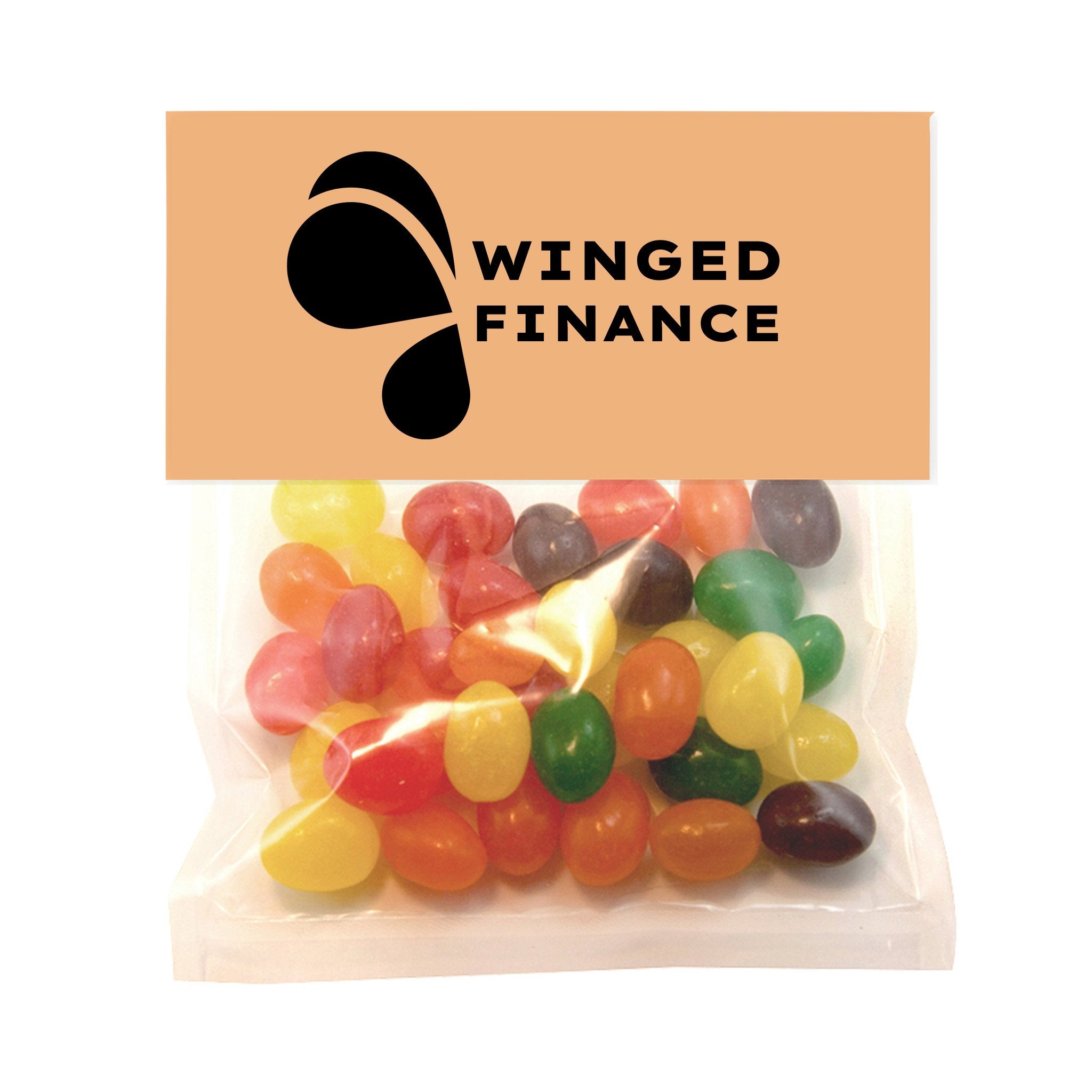 Candy Bag With Header Card Jelly Beans (Large)  Imprinted with Logo (Q581122)