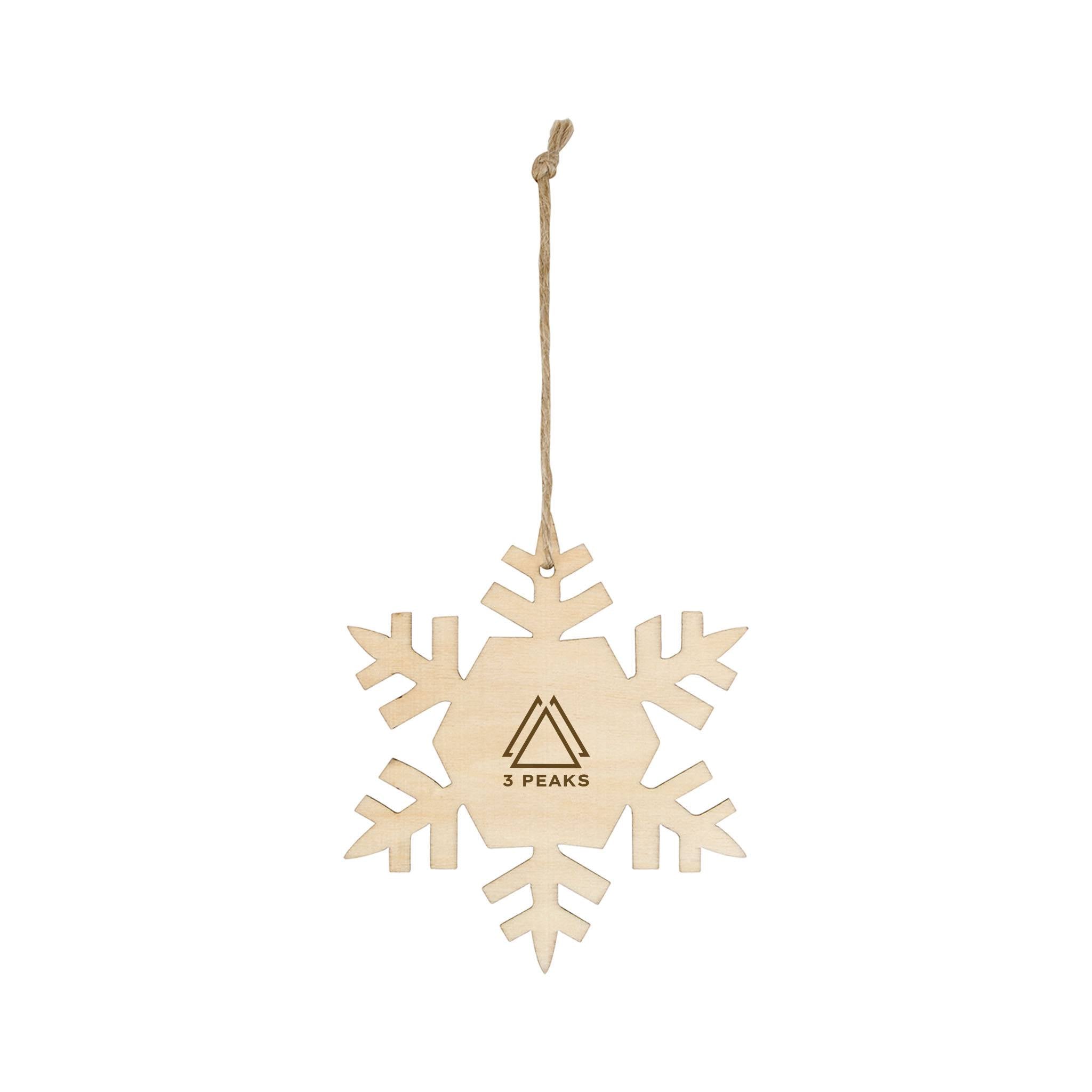 Wood Ornament - Snowflake  Imprinted with Logo (Q581711)